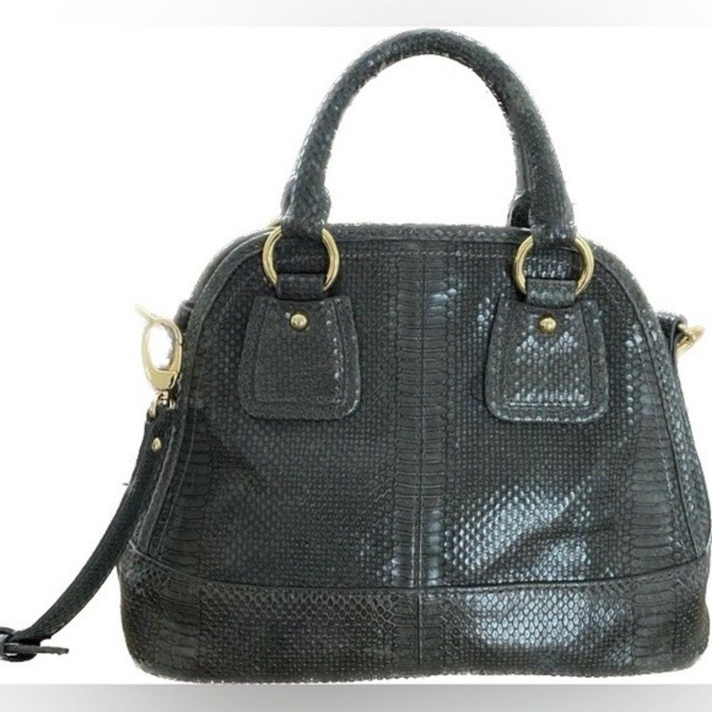 Vintage Talbots - Fake Snakeskin Alma Bag - Embossed Leather Satchel Crossbody